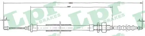 Трос ручного тормоза C0114B LPR