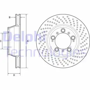 Тормозной диск DELPHI BG9226C вентилируемый , задняя ось