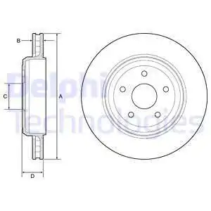 Тормозной диск DELPHI BG9214C вентилируемый ,
