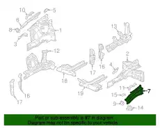 Reinforcing - fender apron upper, lh 64534H8000 KIA