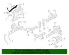 Reinforcing - fender apron upper, rh 64544H8000 KIA