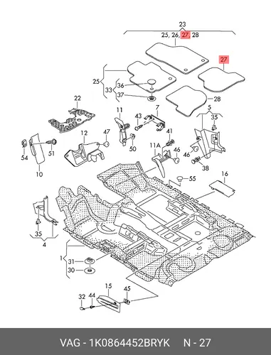 Коврики в салон VAG 1K0864452B RYK
