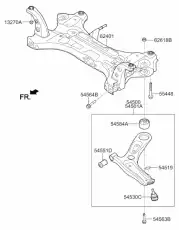 Arm complete - front lower, rh 54501H9000 HYUNDAI