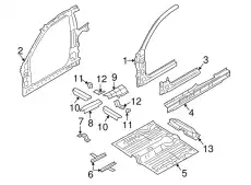 Panel assy-side inner,rh 712021E200 HYUNDAI