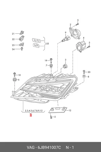Фара VAG 6JB941007C