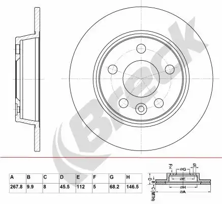Тормозной диск BRECK BR 014 SA100