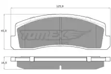 Тормозные колодки дисковые передняя ось TOMEX TX 12-16