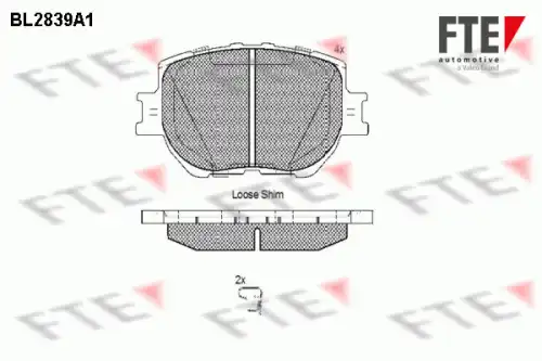 Тормозные колодки дисковые FTE BL2839A1