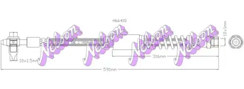 ШЛАНГ ТОРМОЗНОЙ H6641Q NELSON
