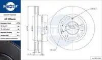 Тормозной диск ROTINGER RT 2076-GL вентилируемый ,