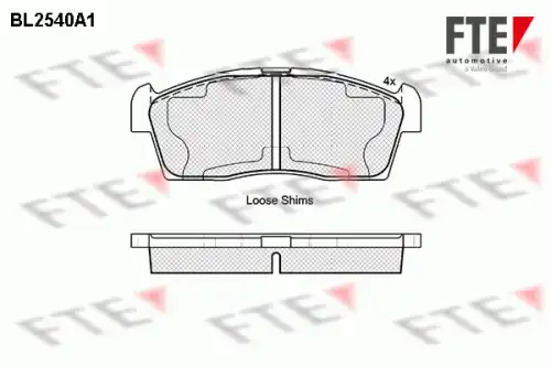Тормозные колодки дисковые FTE BL2540A1