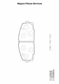 Тормозные колодки дисковые NPS T360A22
