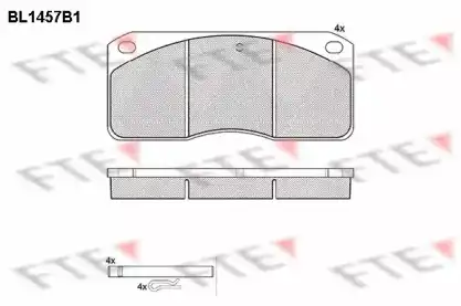 Тормозные колодки дисковые FTE BL1457B1