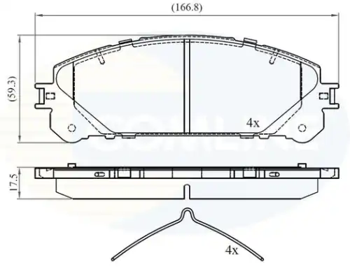 Тормозные колодки дисковые передняя ось COMLINE CBP02267