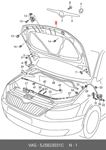 Капот 5J5823031C VAG