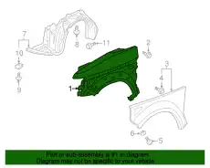 Панель L. переднего крыла 60261SCVA00ZZ HONDA