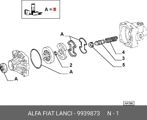 КОМПЛЕКТ НАСОСА ГУР 9939873 ALFA ROMEO