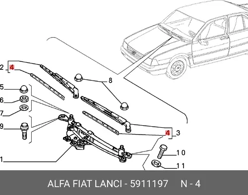 Щетка стеклоочистителя 5911197 LANCIA