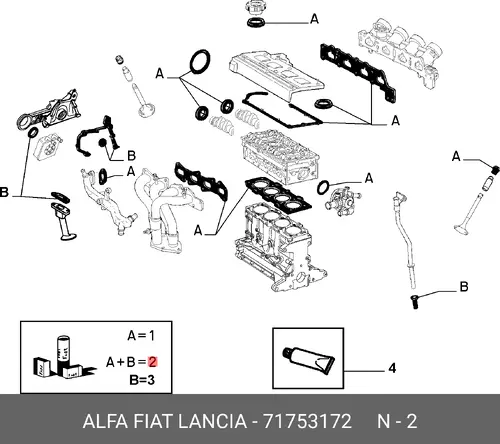 ПРОКЛАДКА ДВИГАТЕЛЯ 71753172 LANCIA