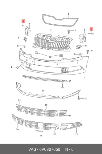 Направляющий профиль 6V0807050 VAG