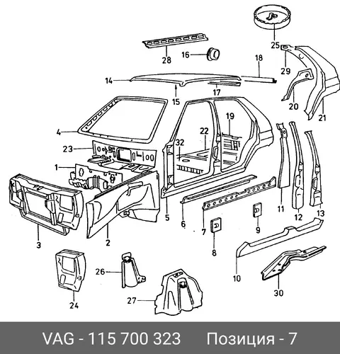 Порог 115700323 VAG