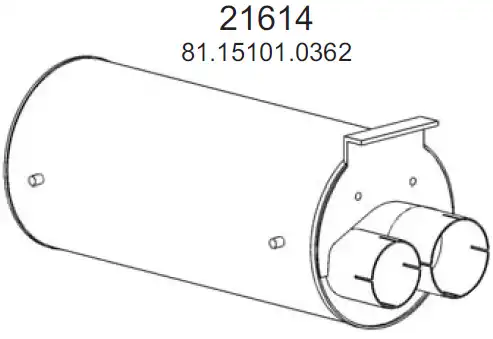 Exhaust system muffler 21614 HOBI