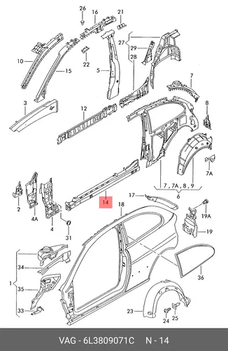 Порог 6L3809071C VAG