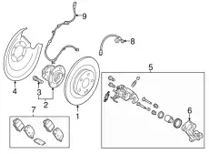 SUPPORT,RR BRAKE CALIPER,RH 4605C032 MITSUBISHI