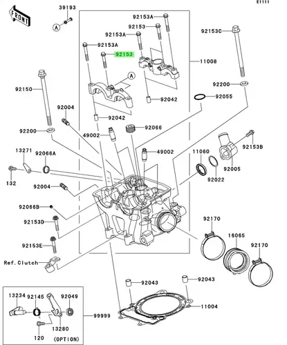 BOLT,6X38 921530338 KAWASAKI