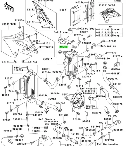 Крышка радиатора KAWASAKI 490851066
