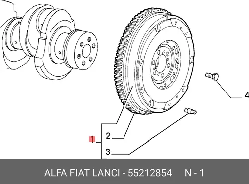 МАХОВИК ДВИГАТЕЛЯ 55212854 LANCIA