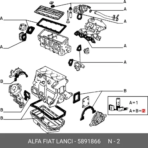ПРОКЛАДКА ДВИГАТЕЛЯ 5891866 ALFA ROMEO