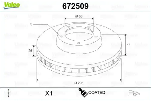 Тормозной диск VALEO 672509