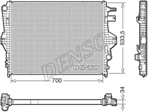 Радиатор системы охлаждения двигателя DENSO DRM32050