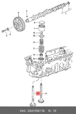 клапан выпускной Audi 034109611B VAG