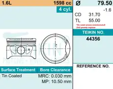 Поршень TEIKIN 1шт 44356STD