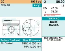 Поршень TEIKIN 1шт 46260A050