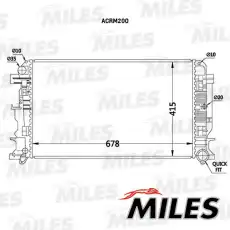 Радиатор системы охлаждения двигателя MILES ACRM200