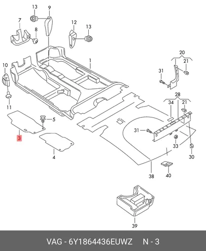 Коврики в салон VAG 6Y1864436E UWZ