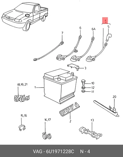 Жгут проводов стартера 6U1971228C VAG