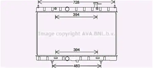 Радиатор системы охлаждения двигателя AVA DN2453