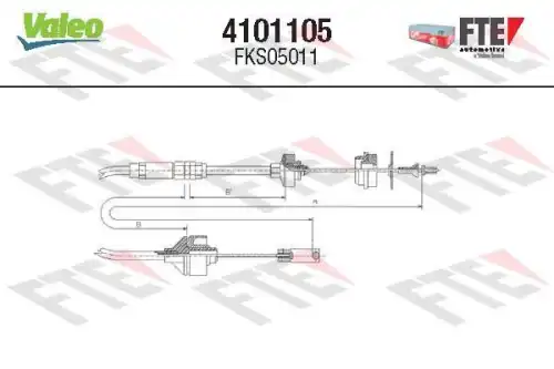 Трос сцепления VALEO 4101105