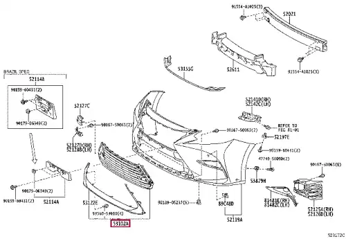 Решетка бампера TOYOTA / LEXUS 5311233200