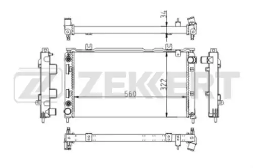 Радиатор системы охлаждения двигателя ZEKKERT MK1163