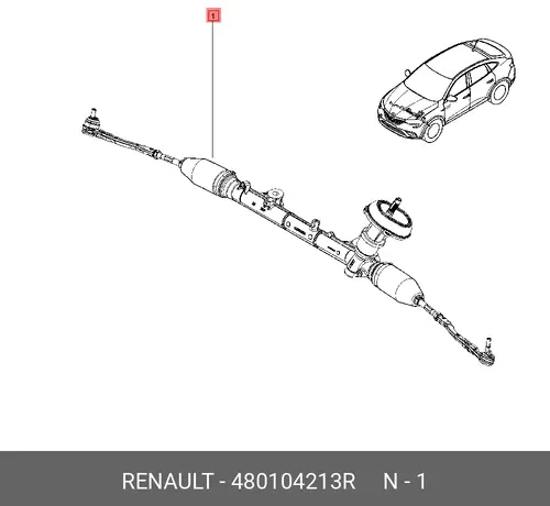 480104213R РЕЙКА РУЛЕВАЯ RENAULT