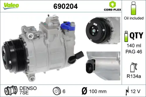 Компрессор, кондиционер 690204 VALEO