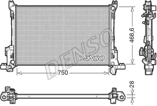 Радиатор системы охлаждения двигателя DENSO DRM09174