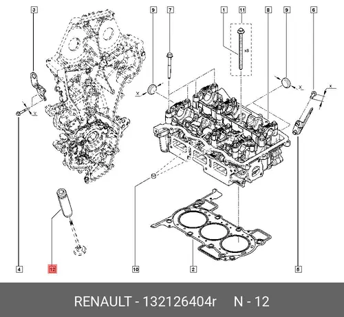 GUIDE SOUPAPE 132126404R RENAULT
