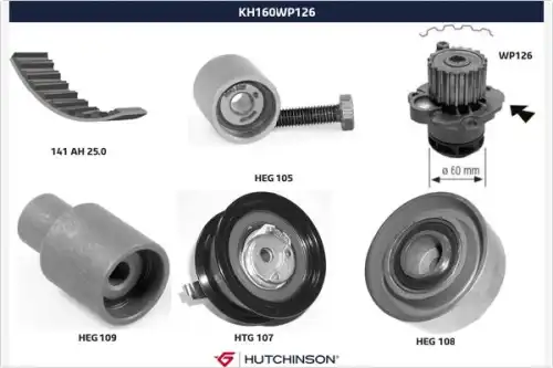 Water pump kits KH 160WP126 HUTCHINSON