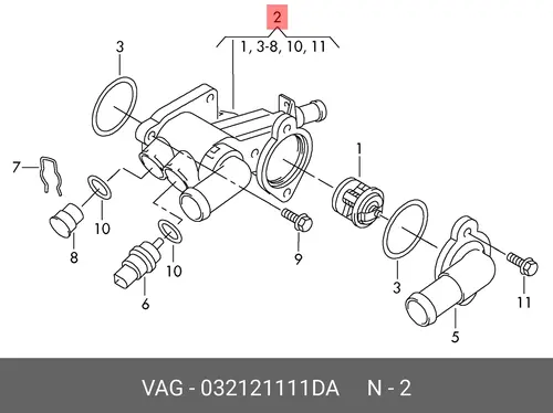 Термостат системы охлаждения VAG 032121111DA